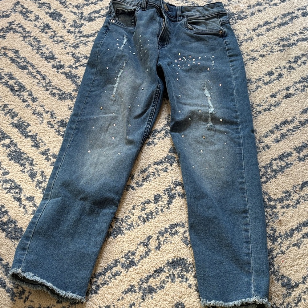 Limited Too Blue Kids Jeans with Rhinestone Accents